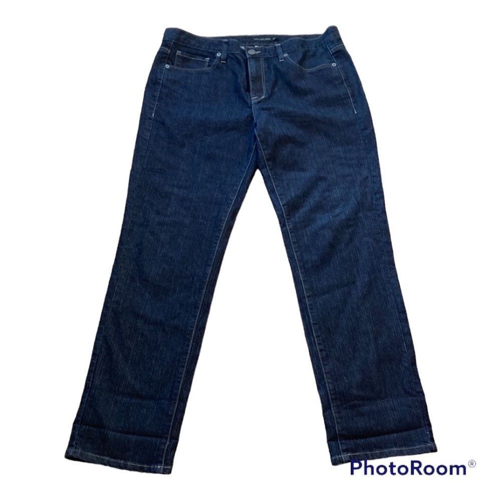 Calvin Klein dark wash jeans size 32/14. Like new. Iconic back pocket label